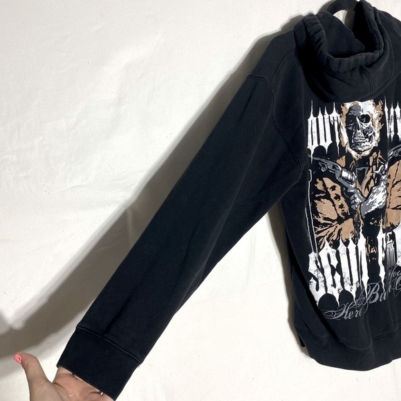 Sikspak Outlaw Scum F@CK Here To Bum You Out Graphic Hoodie M - Picture 10 of 16